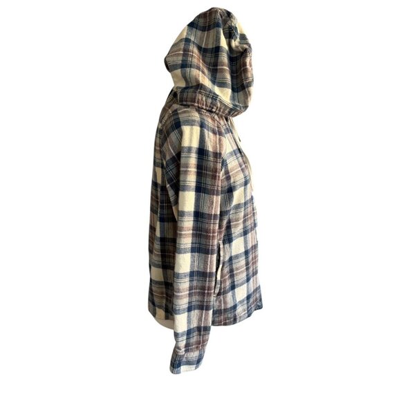 LL Bean Women's Hooded Plaid Zip-Up Shacket Size S Petite - Picture 5 of 10